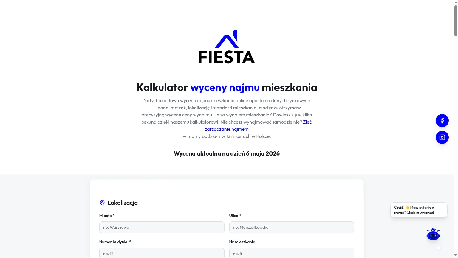 Wycena najmu online